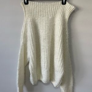 Off the Shoulder White Sweater